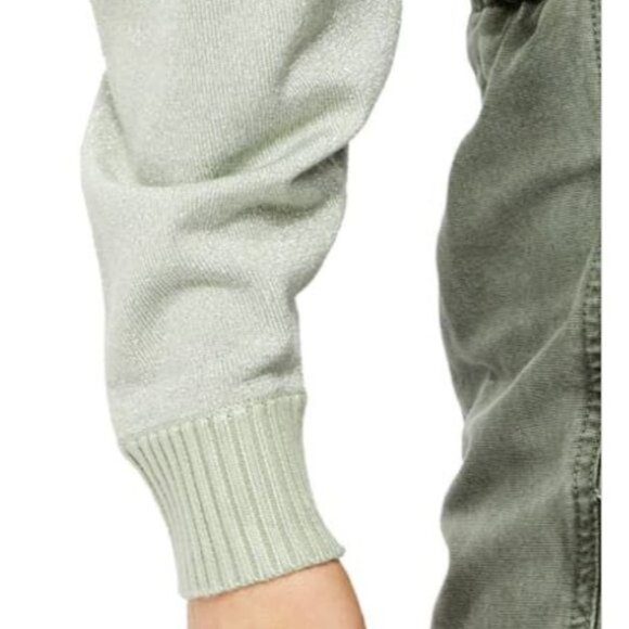 NWT Free People Starry Night Gray Metallic Silver Sparkle Sweater Sz. M - Picture 6 of 6